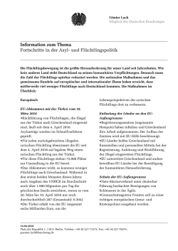 Information zum Thema Fortschritte in der Asyl