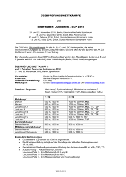 Überprüfungswettkämpfe und Deutscher Junioren-Cup 2016