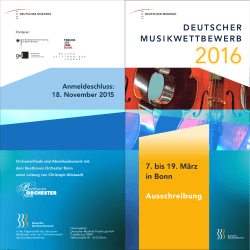 Ausschreibung - Deutscher Musikrat
