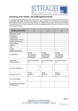 Gr&uuml;ndung einer GmbH / UG - Straub | Rechtsanw&auml;lte und Notar