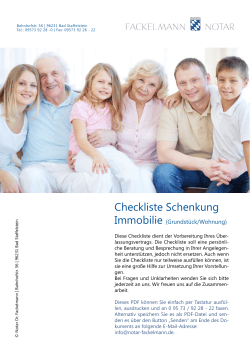 Checkliste Schenkung - Notar Dr. Fackelmann