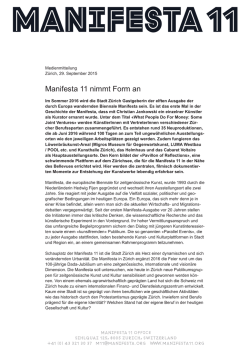 Manifesta 11 nimmt Form an