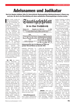 Adelsnamen und Judikatur