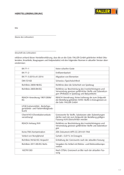 Herstellererklärung Gebr. FALLER GmbH