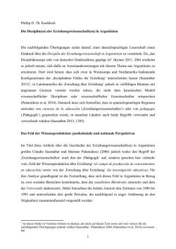 1 Phillip D. Th. Knobloch Die Disziplin(en) der