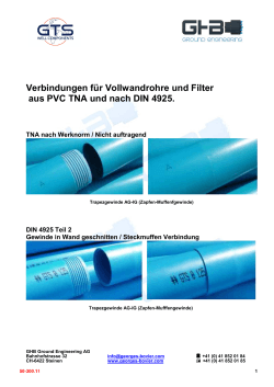 50-300.11 Verbindungen für PVC Filter und Vollwandrohre