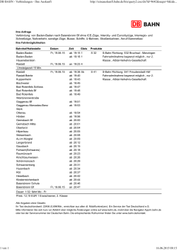 DB BAHN - Verbindungen - Ihre Auskunft
