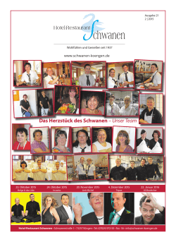 Schwanen-Journal Juli 2015 - Hotel Restaurant Schwanen Köngen