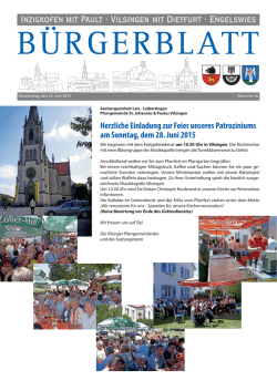Herzliche Einladung zur Feier unseres Patroziniums am