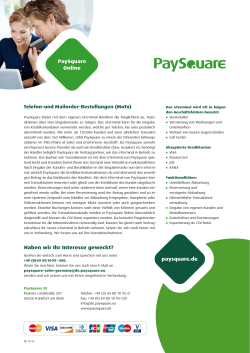 Haben wir Ihr Interesse geweckt? PaySquare Online paysquare.de