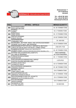 Lagerliste als PDF - Internaco Interna