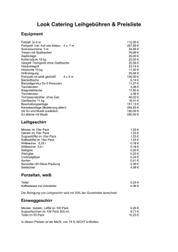 Look Catering Leihgeb&uuml;hren & Preisliste