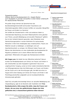 Offener Brief an Frau Merkel zum Asylpaket II 22.02.2016