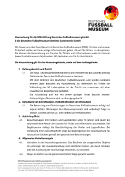 Hausordnung für die DFB-Stiftung Deutsches Fußballmuseum