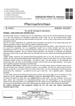 Pfarrnachrichten - Gemeinde zur Heiligen Familie Essen