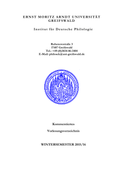 Vorlesungsverzeichnis Wintersemester 2015/16 - Ernst-Moritz