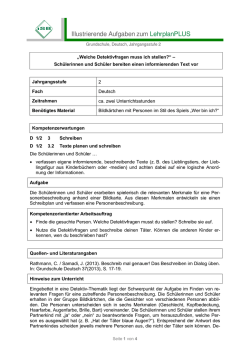 Eine Person beschreiben - Vorbereitung 2015-07