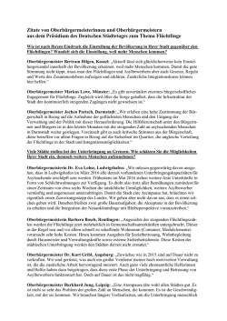 Zitate von Oberb&uuml;rgermeisterinnen und Oberb&uuml;rgermeistern aus