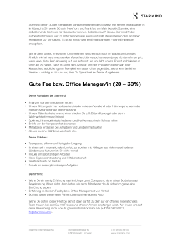 Gute Fee bzw. Office Manager/in (20 – 30%)