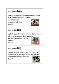 Hallo ich bin Luna, ich knuspere gerne Trockenfutter und w&uuml;rde