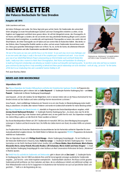 Newsletter - Palucca Hochschule für Tanz Dresden