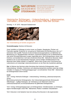 Heimische Schlangen - Unterscheidung, Lebensweise, Verhalten