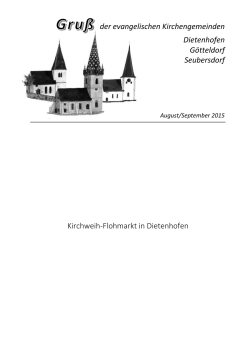 Gemeindebrief August - September 2015
