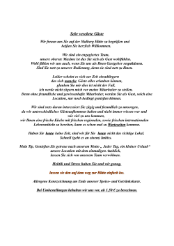 Sehr verehrte Gäste - Malberg