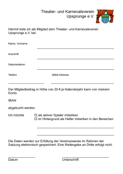 Hiermit trete ich als Mitglied dem Theater
