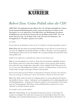 Robert Zion: Grüne Politik ohne die CDU