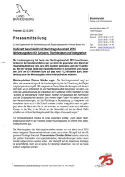 Pressemitteilung - Land Brandenburg
