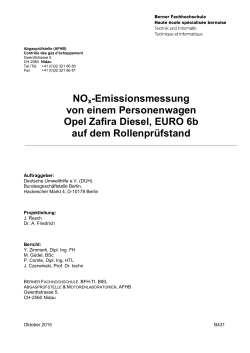 NOx-Emissionsmessung von einem Personenwagen Opel Zafira