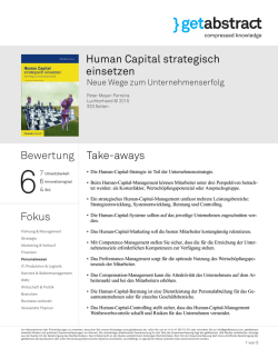 Human Capital strategisch einsetzen Bewertung Fokus Take