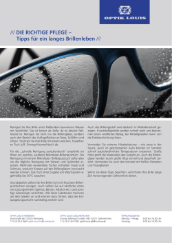 Pflegetipps für ein langes Brillenleben
