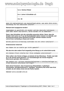 Hartmut Welzel, Lehrer & Schulleiter a.D.