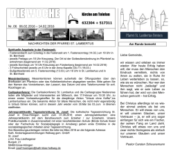 Die Woche 06 / 06.02.2016 - Pfarrei St. Lambertus Bremen