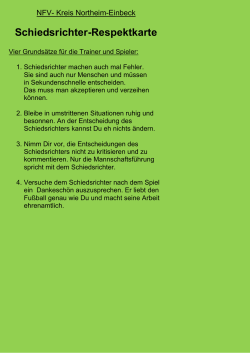 Schiedsrichter-Respektkarte - Schiedsrichtervereinigung Northeim