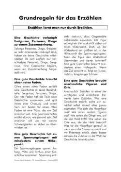 Grundregeln f&uuml;r das Erz&auml;hlen
