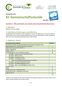 EC-Entwurf Gottesdienst / Gemeinschaftsstunde 2015