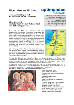 Pilgerreise ins Hl. Land