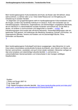 Handlungsbezogenes Kulturverst&auml;ndnis