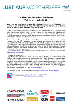 8. Pink Lake Festival am Wörthersee: Tickets ab 1. Mai erhältlich