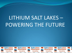 LITHIUM SALT LAKES – POWERING THE FUTURE