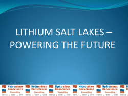 LITHIUM SALT LAKES – POWERING THE FUTURE