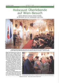 Holocaust &Uuml;berlebende - Jewish Welcome Service Vienna