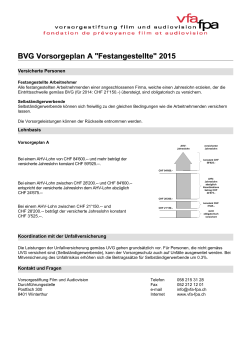 Informationsblatt Vorsorgeplan A - vfa-fpa