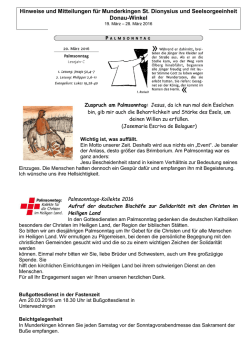 Hinweise und Mitteilungen KW 12 - Seelsorgeeinheit Donau
