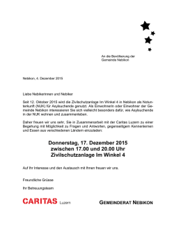 Einladung Begehung Notunterkunft