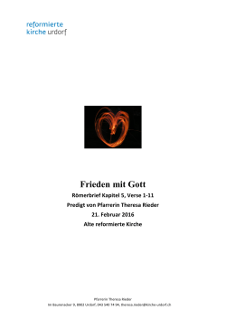 Frieden mit Gott. Predigt zu Römerbrief 5, 1-11