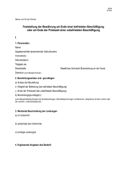 Feststellung der Bew&auml;hrung am Ende einer befristeten